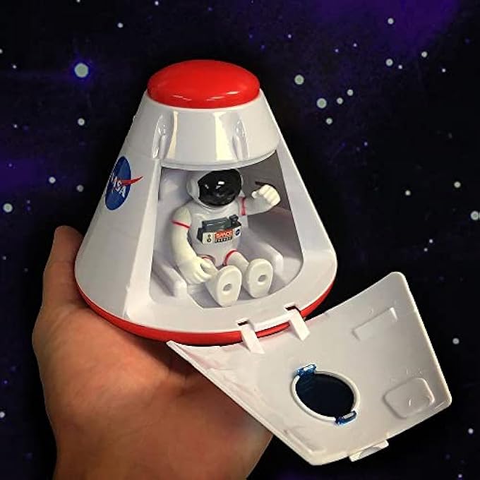 NASA SPACE ADVENTURE SERIES SPACE CAPSULE WITH LIGHTS & FIGURINE, TOY SPACE CAPSULE PLAYSET, COMPATIBLE WITH SPACE STATION, 4.25L X 4.75W, NASA, PLASTIC, S, AGES 3+ - Image 3